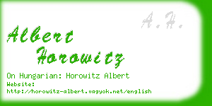 albert horowitz business card